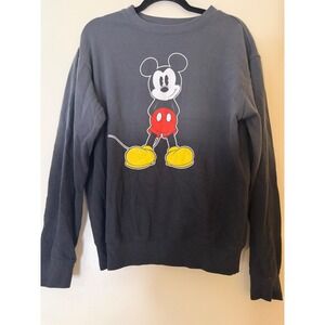 Disney Mickey Mouse Ombre Crewneck Sweatshirt front and back Women's Size S